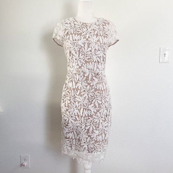 Lulus Right Sheer, Right Now White Lace Bodycon Mini Dress size medium - Picture 2 of 14